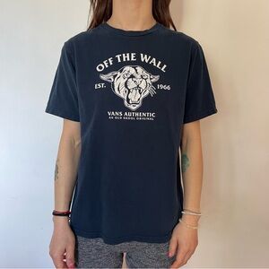 Vans Navy Short Sleeve Tee with Logo Tab